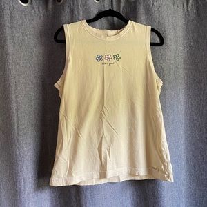 Life Is Good yellow muscle tank